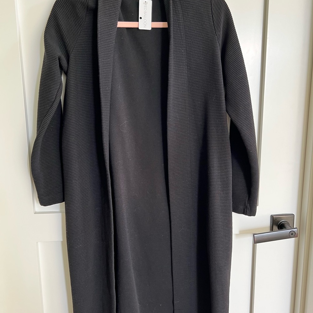 Black Long Open Cardigan by Stateside